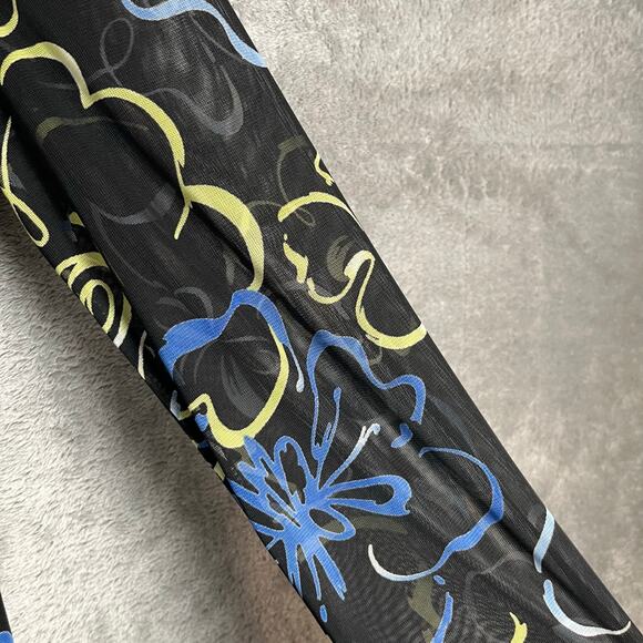 Vintage Y2K Artsy Floral Sheer Sleeves Shirt Sz Small Retro Abstract Y2K Baddie - Picture 4 of 7